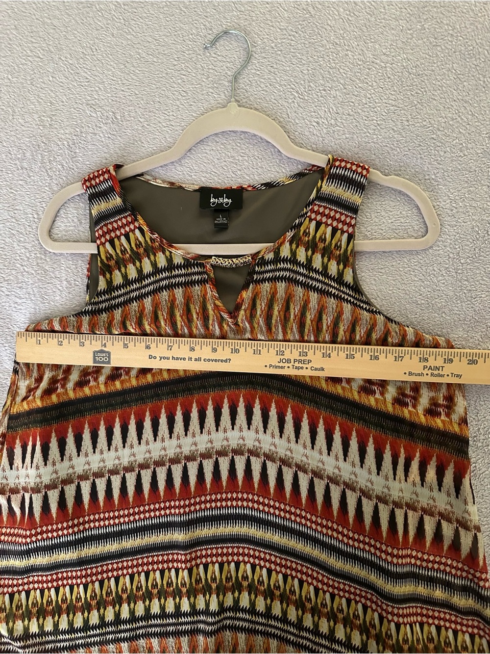 By & By Colorful Sleeveless Top - Tribal Pattern -  Multi color - Picture 6 of 8